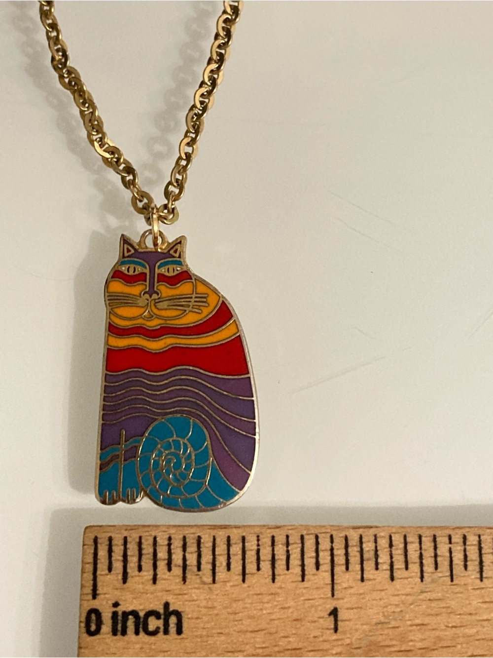 😻 Laurel Burch Rainbow Cat Earring Repurposed Necklace - Picture 5 of 5
